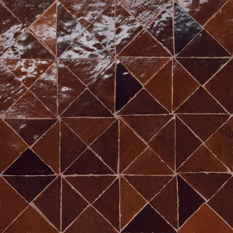 Bedrosians Zagora 12" X 12" Triangle Mosaic Maroon