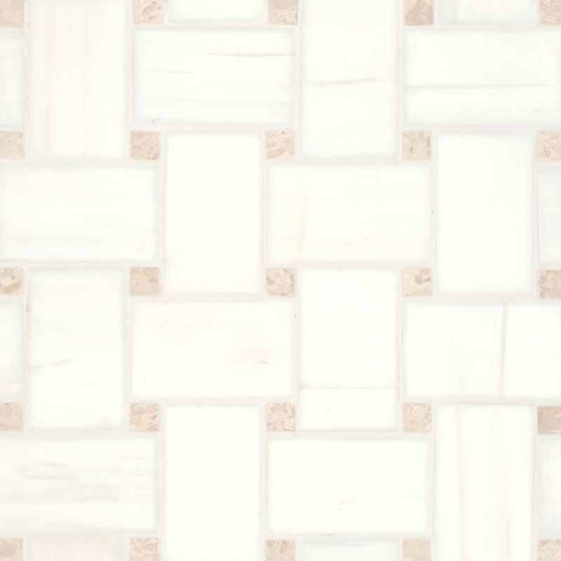 Bedrosians Marble 11.22"x11.22" Jumbo Basket Weave Mosaics Honed Dolomite / White Sand