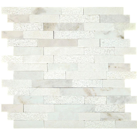 Daltile Minute Mosaix 13" X 12" Random Linear Daphne White