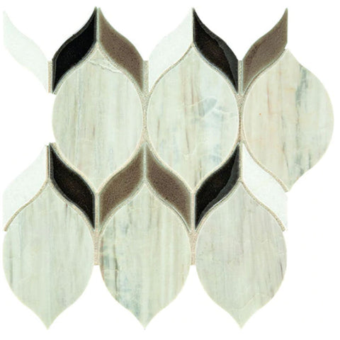 Daltile Fonte 10" X 8" Double Leaf Pier White Blend