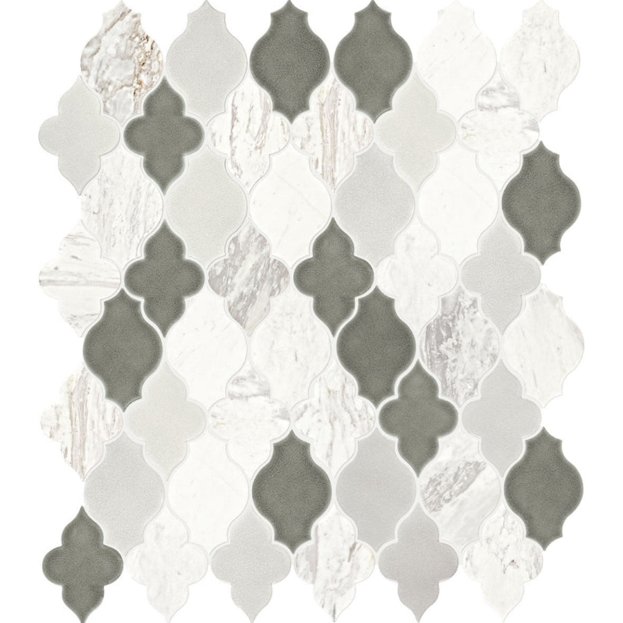 Daltile  Raine 11" X 11" Arabesque Stratus White Bld