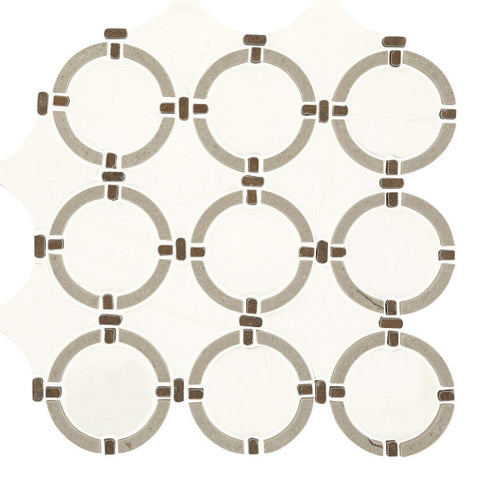 Daltile  Raine 14" X 12" Linked Ring Stratus White Bld