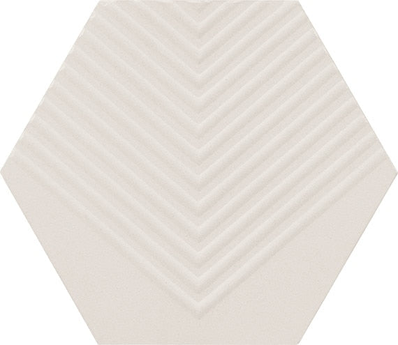 Marazzi Rhyme And Reason 4" X 5" Hexagon Ripple Mix Bone