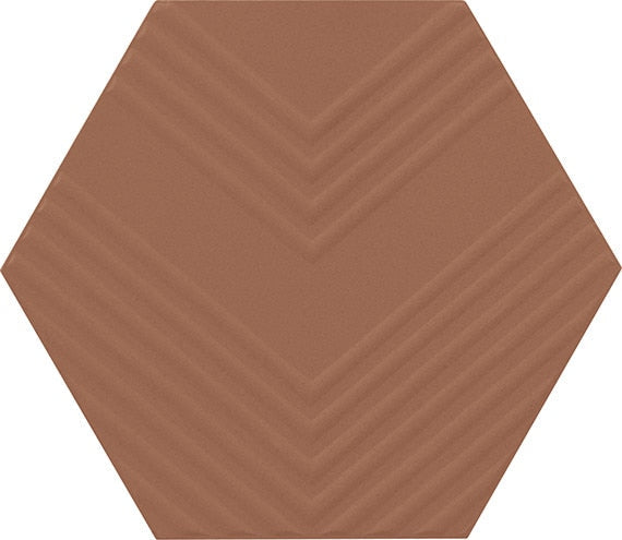 Marazzi Rhyme And Reason 4" X 5" Hexagon Ripple Mix Warm Terracotta