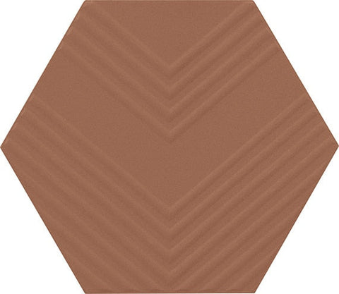 Marazzi Rhyme And Reason 4" X 5" Hexagon Ripple Mix Warm Terracotta